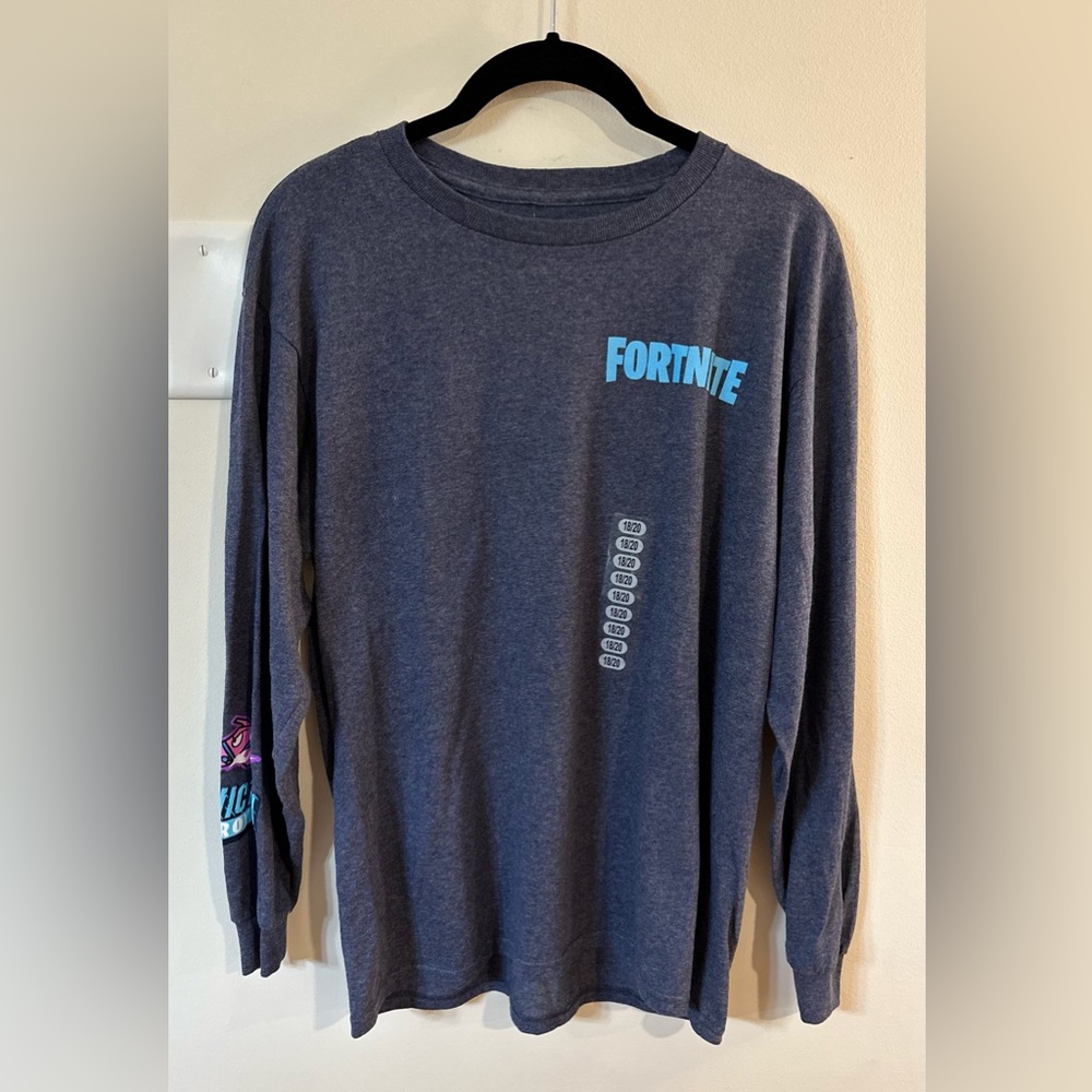 Fortnite Boys Blue Long Sleeve Tshirt NWT Size 8